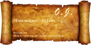 Obermayer Jolán névjegykártya