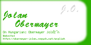 jolan obermayer business card